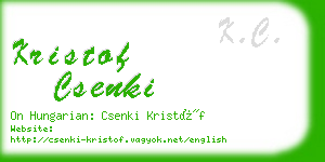 kristof csenki business card